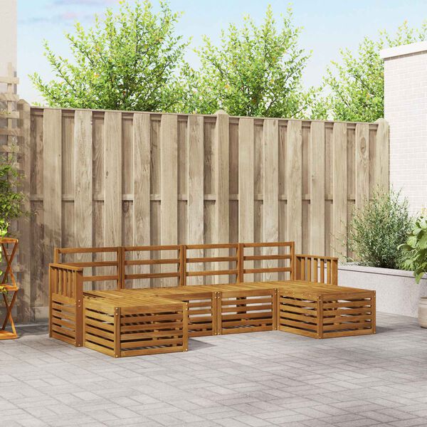 vidaXL Dīvāna komplekti 6 pcs Dabiska Cietā akācijas koks