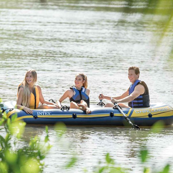 Intex piepū&scaron;amā laiva Challenger 3, ar airiem un pumpi, 68370NP