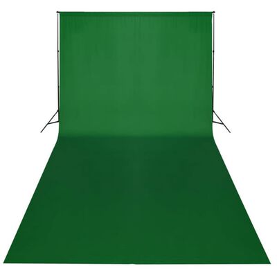 vidaXL fons, 600x300 cm, hromakejs, zaļa kokvilna
