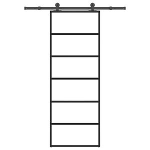 vidaXL bīdāmās durvis ar stiprinājumiem, stikls, alumīnijs, 76x205 cm