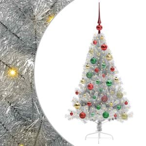 vidaXL Mākslīgais LED Ziemassvētku eglīte Sudraba 120 cm PET