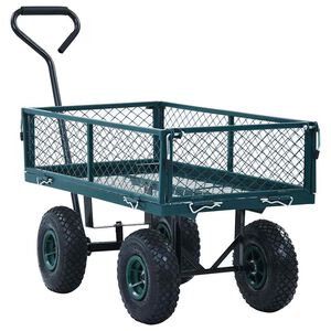 vidaXL dārza ratiņi, zaļi, 250 kg