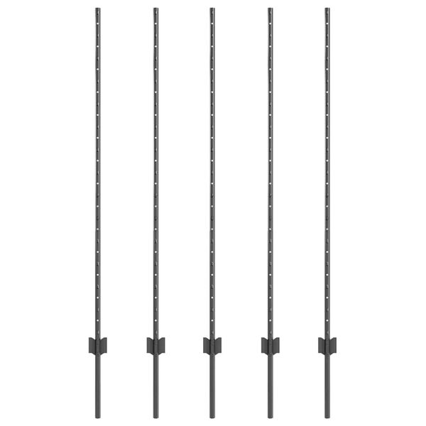 vidaXL Žoga āķis 5 pcs Pelēka 140 cm Tērauds