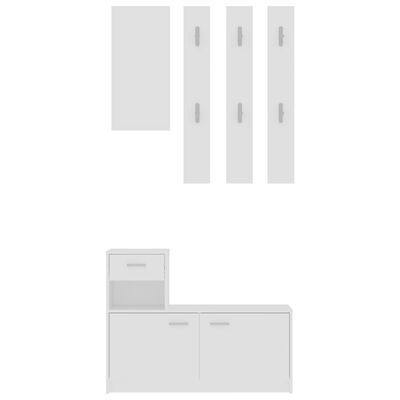 vidaXL gaiteņa mēbeļu komplekts, 100x25x76,5 cm, balts, skaidu plāksne