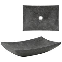 vidaXL izlietne, 50x35x12 cm, melns marmors