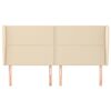 vidaXL galvgalis ar malām, 163x23x118/128 cm, krēmkrāsas audums