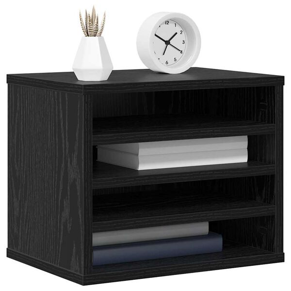 vidaXL Galda organizators Melns ozolkoks 36 x 26 x 29,5 cm