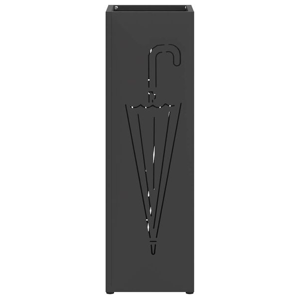 vidaXL Lietussarga statīvs Melna 15,5 x 15,5 x 49 cm Metāla