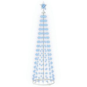 vidaXL LED konusveida Ziemassvētku eglīte 180 cm 250 LED Zils Tērauds