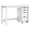 vidaXL Galda un rullī&scaron;u skapja komplekts MOSS 2 pcs Balts