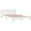 vidaXL gulta ar grāmatu plauktu, bez matrača, 150x200 cm, priedes koks