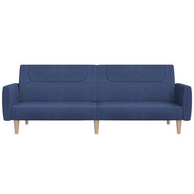 vidaXL 2-vietīga dīvāngulta, zils audums