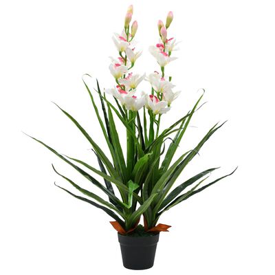 vidaXL mākslīgais augs, orhideja ar podiņu, 100 cm, zaļa