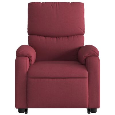 vidaXL elektrisks atpūtas krēsls, paceļams/atgāžams, vīnsarkans audums