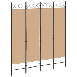 vidaXL 4-paneļu istabas dalītājs Bē&scaron;a 160 x 180 cm Audums