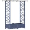 vidaXL Pacelta gulta ar treliem un jumtu Pelēka 122,5 x 40 x 121 cm PP