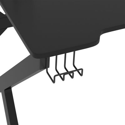 vidaXL datorspēļu galds, K-formas kājas, melns, 110x60x75 cm