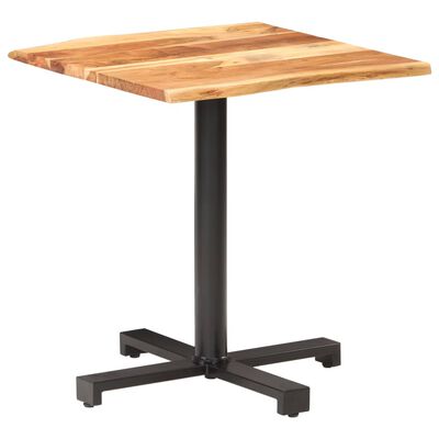vidaXL bistro galds, dabīgas formas malas, 70x70x75 cm, akācijas koks