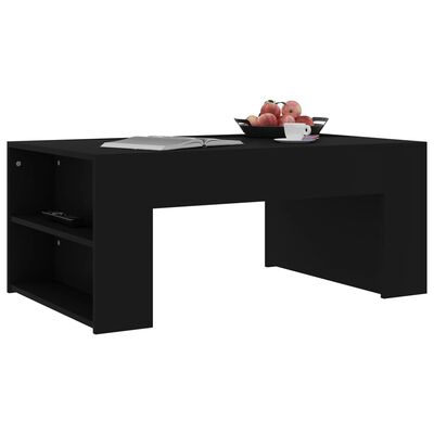 vidaXL kafijas galdiņš, melns, 100x60x42 cm, skaidu plāksne
