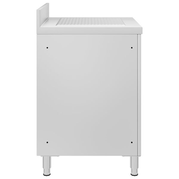 vidaXL virtuves skapītis ar žāvēšanas virsmu, nerūsējošs tērauds