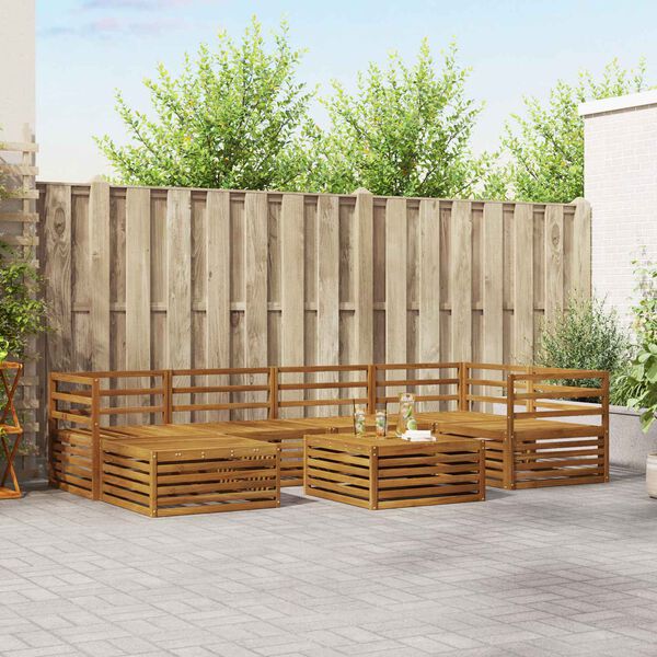 vidaXL Āra dīvānu komplekts 7 pcs Dabiska