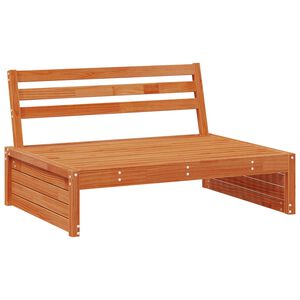 vidaXL Dārza vidējā dīvāns Cieta priede Vaska Brūns 120 x 95 x 69 cm