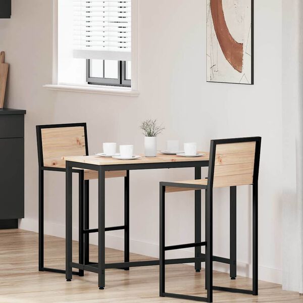 vidaXL galds Dabiska 100 x 50 x 77 cm Inženieru koks un tērauds