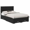 vidaXL Gultas rāmis Melns ozolkoks 120 x 190 cm Inženierijas koks