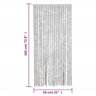 vidaXL kukaiņu aizkars, pelēks, 56x185 cm, šenils