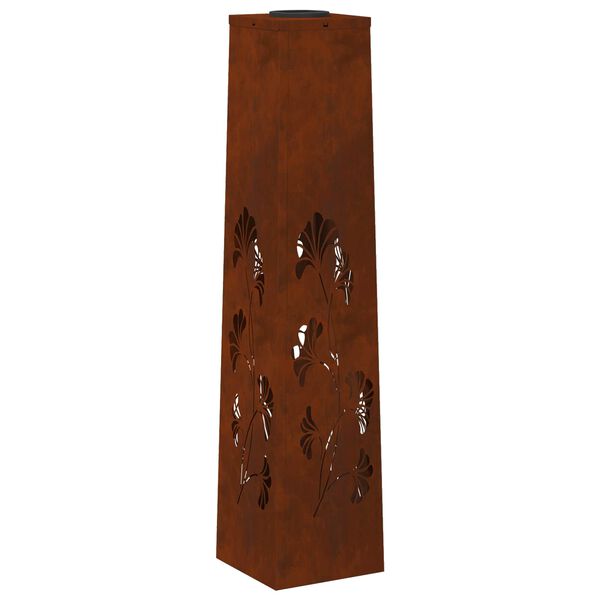 vidaXL Saules LED ceļa gaisma 2 pcs Rūsa Novecināts tērauds