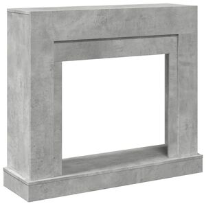 vidaXL kamīna apmale, betona pelēks, 100x30x87,5 cm, konstruēts koks