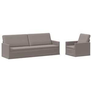 vidaXL Dīvānu komplekts 2 pcs Pelēkbrūna Audums