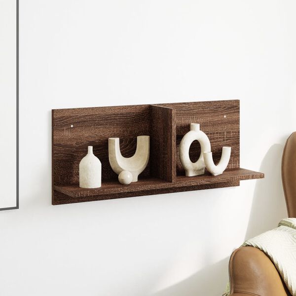 vidaXL sienas skapītis, 70x16,5x30 cm, brūna ozola, inženierijas koks