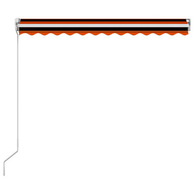 vidaXL izvelkama markīze, oranža, brūna, 300x250 cm, manuāli darbināma