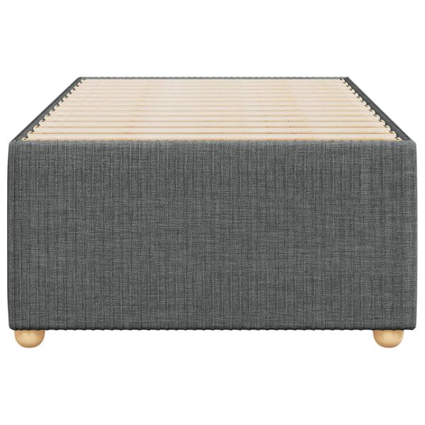 vidaXL gultas rāmis, tumši pelēks, vienvietīgs, audums