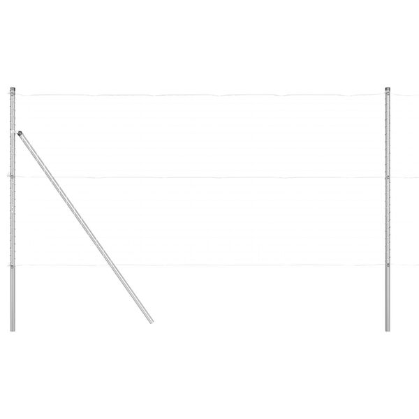 vidaXL Žoga stabi 7 pcs Sudraba Ø32mm 190 cm Cinkots tērauds