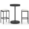 vidaXL 3-daļīgs dārza bāra mēbeļu komplekts, matrači, PE rotangpalma
