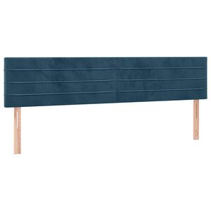 vidaXL gultas galvgaļi, tum&scaron;i zili, 160x5x78/88 cm, samts