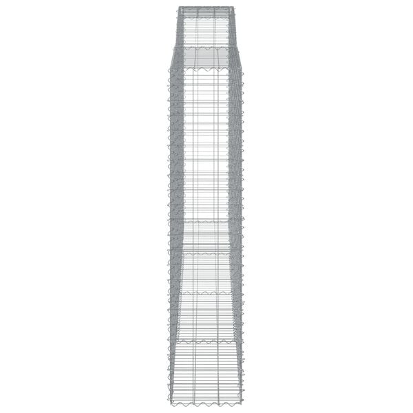 vidaXL arkveida gabiona grozs, 400x50x220/240 cm, cinkota dzelzs