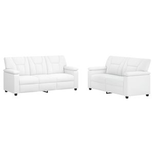 vidaXL Dīvānu komplekts 2 pcs Balts Mākslīgā āda