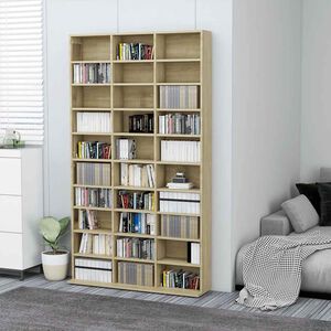 vidaXL CD plaukts, ozolkoka krāsā, 102x23x177,5 cm, inženierijas koks