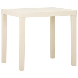vidaXL dārza galds, balts, 79x65x72 cm, plastmasa