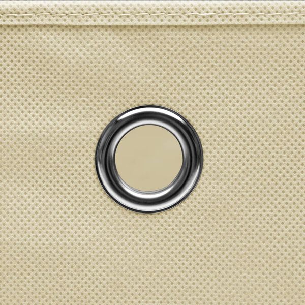 vidaXL uzglabā&scaron;anas kastes, 10 gab., krēmkrāsas, 32x32x32 cm, audums