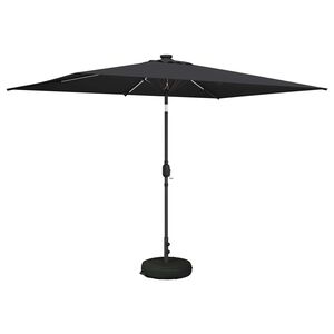 vidaXL Dārza parasols ar LED gaismām un pamatni 200 x 300 cm