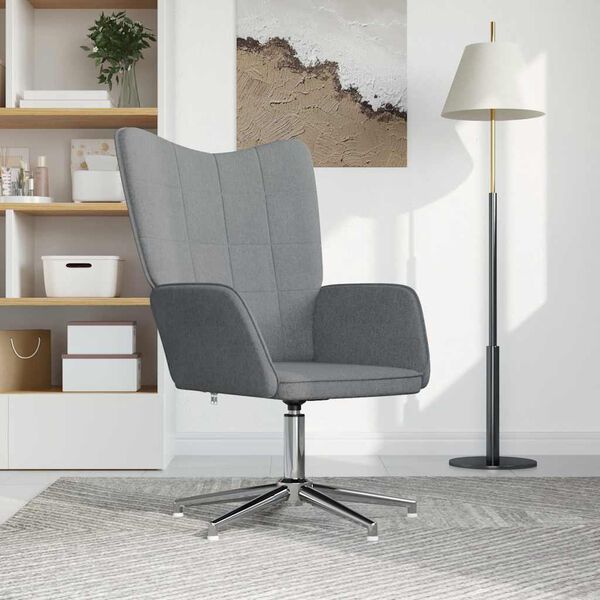 vidaXL atpūtas krēsls, gai&scaron;i pelēks audums