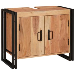 vidaXL Izlietnes skapītis Brūna 71 x 33 x 58 cm Cietā akācijas koks
