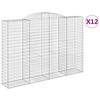 vidaXL arkveida gabiona grozi, 12gb., 300x50x200/220cm, cinkota dzelzs