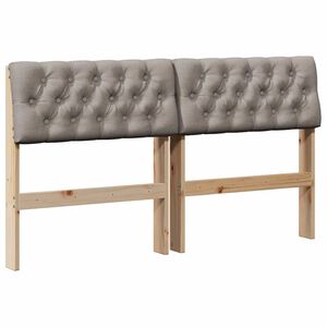 vidaXL Mīkstināts gultas galvgalis Pelēkbrūna 150 cm