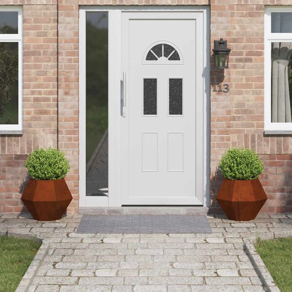 vidaXL Puķu kaste 2 pcs Rūsa 50 x 50 x 40 cm Novecināts tērauds