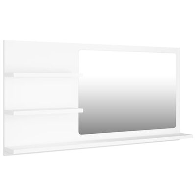vidaXL vannasistabas spogulis, balts, 90x10,5x45 cm, skaidu plāksne